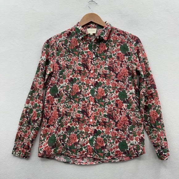 Sezane Tops - Sezane Womens XS (34) Floral Button Up Shirt Cotton Silk Blend Quiet Luxury